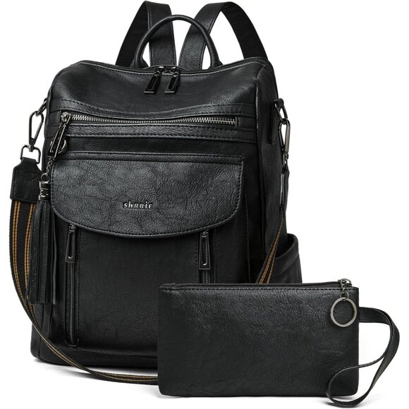 Chic Faux Leather Convertible Backpack Purse for Stylish Women - 14